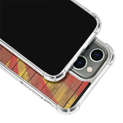 Arizona Flag Dark Wood iPhone 14 Pro Clear Case